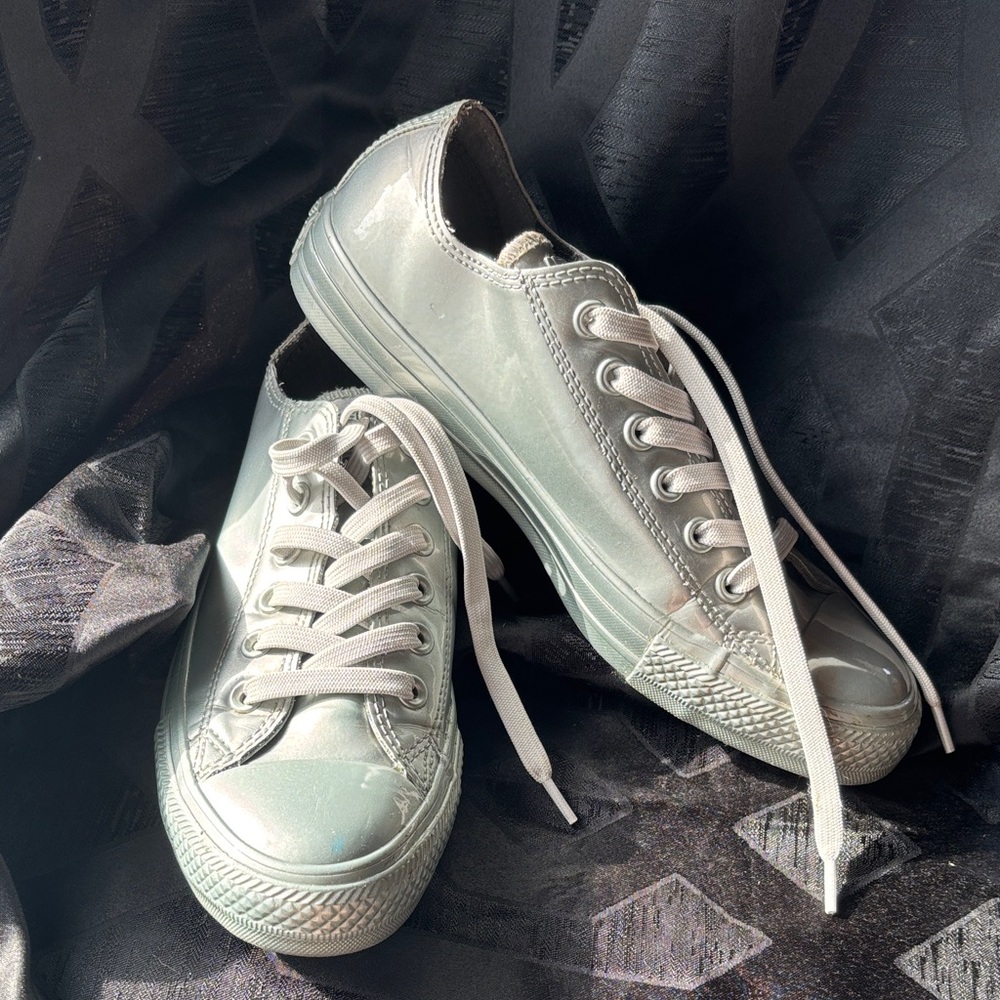 Metallic Silvery-Green Converse Women’s Sneakers